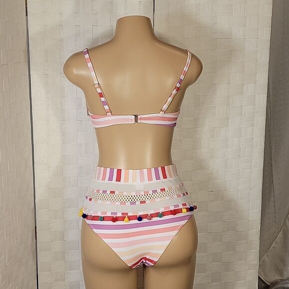BRAND NEW ROSA SECRET  TWO PIECE HIGH WAIST BIKINI SET SPRINT TASSEL SWIMSUITS - Picture 9 of 14